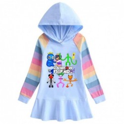 Size is 1.5T-2T(90cm) Rainbow friends Hoodie dress For girls rainbow Long Sleeve dress