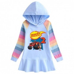 Size is 1.5T-2T(90cm) blaze 2 car Hoodie dress For girls rainbow Long Sleeve dress