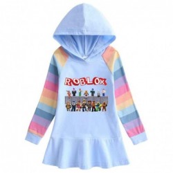 Size is 1.5T-2T(90cm) Roblox rainbow Long Sleeve Hoodie dress For girls Spring Outfits