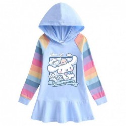 Size is 1.5T-2T(90cm) cinnamorol rainbow Long Sleeve Hoodie dress For girls Spring Outfits