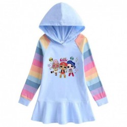 Size is 1.5T-2T(90cm) Girls' Lol Surprise Doll rainbow Long Sleeve Hoodie dress Spring dress