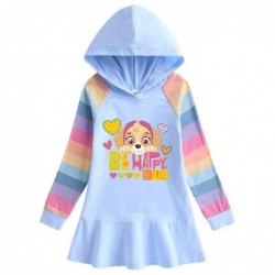 Size is 1.5T-2T(90cm) PAW Skye rainbow Long Sleeve Hoodie dress For girls Spring dress