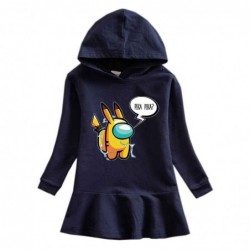 Size is 1.5T-2T(90cm) among us crewmate rainbow Long Sleeve Hoodie dress For girls Spring dress