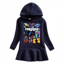 Size is 1.5T-2T(90cm) Fortnite rainbow Long Sleeve Hoodie dress For girls Spring dress
