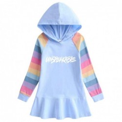 Size is 1.5T-2T(90cm) UNSPEAKABLE rainbow Long Sleeve Hoodie dress For girls Spring dress