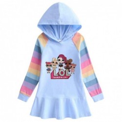 Size is 1.5T-2T(90cm) Spring dress Lol Surprise Doll rainbow Long Sleeve Hoodie dress For girls