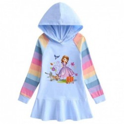 Size is 1.5T-2T(90cm) Sofia Princess rainbow Long Sleeve Hoodie dress For girls Spring dress