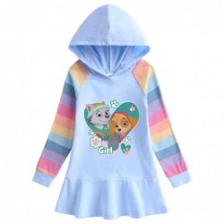 Size is 1.5T-2T(90cm) PAW Skye rainbow Long Sleeve Hoodie dress For girls Spring dress