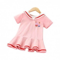 Size is 1.5T-2T(90cm) Peppa Pig Short Sleeve dress For girls pink Sailor collar summer dress