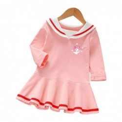 Size is 1.5T-2T(90cm) Girls' My Melody blue Long Sleeve dress Sailor collar dress For girls