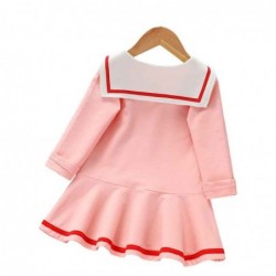 Size is 1.5T-2T(90cm) Girls' Mickey Mouse blue Long Sleeve dress Sailor collar spring dress For girls