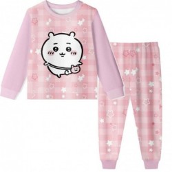 Size is 2T-3T(100cm) chiikawa Long Sleeve 2 Pieces pink Pajamas For kids girls Costumes