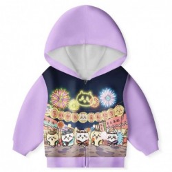 Size is 2T-3T(100cm) for kids girls Sweatshirts chiikawa Long Sleeve Zipper Front purple hoodie