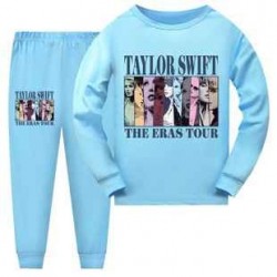 Size is 4T-5T(110cm) taylor swift the eras tour Long Sleeve 2 Pieces Pajamas For kids Costumes pink