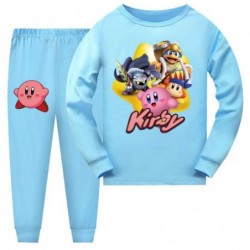 Size is 4T-5T(110cm) Kirby Game Long Sleeve 2 Pieces Pajamas For Girls kids Costumes