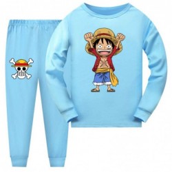 Size is 4T-5T(110cm) boys' ONE PIECE Luffy Long Sleeve 2 Pieces Pajamas For kids Costumes