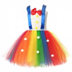 Size is S(2-3T) Rainbow clown Tutu Halloween Costumes For Girls With Hair band birthday tutu Dresses