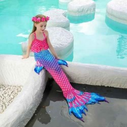 Size is 3T-4T(110cm) girls' mermaid tail bathing suit girl mermaid swimsuit