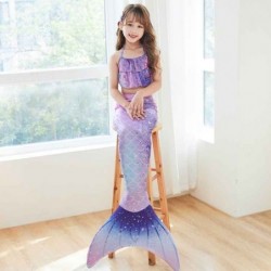Size is S(3T-5T) mermaid tail blanket for kids pink mermaid swimsuit
