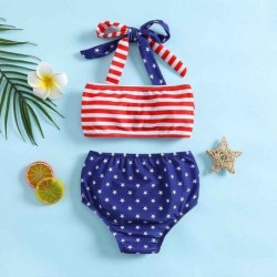Size is 6-12M(80cm) american flag swimsuit for toddler girls bikini two piece swimsuit for girls