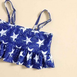 Size is 6-12M(80cm) halter side two piece swimsuit american flag swimsuit for toddler girls