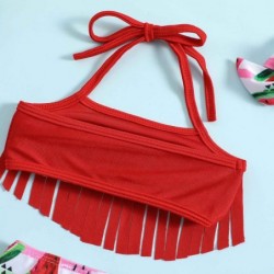 Size is 0-6M(70cm) For Toddler Girl watermelon fringe halter bikini two piece with Bow headband