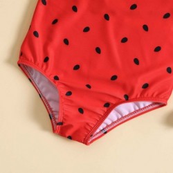 Size is 18M-24M(80cm) cute watermelon one piece Ruffle One Shoulder swimsuit for Toddler girls