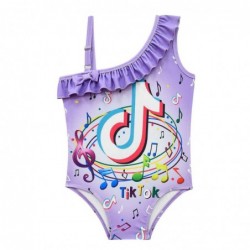 Size is 2T-3T(100cm) Summer children's swimwear TikTok girls crossshoulder halter one-piece
