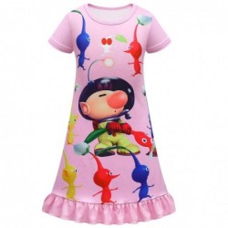 Size is 2T-3T(110cm) flounce Short Sleeves Pikmin nightgowns for little girls size 10-12