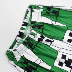 Size is 4T-5T(110cm) 2pc Short Sleeve Minecraft green print pajamas for boys 5 years old