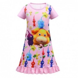 Size is 2T-3T(110cm) 1 Piece little girls Short Sleeves Pikmin nightgowns summer dress