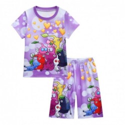 Size is 2T-3T(100cm) Pikmin summer Pajamas For Toddler Girls Short Sleeve 2 piece size 10-11