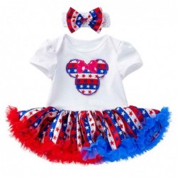 Size is 59(0-3M) Independence Day short sleeve tutu dress Toddler girls With Bow hair clip