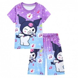 Size is 2T-3T(100cm) Kuromi Short Sleeve two-piece summer Pajamas For Toddler Girls size 7-8