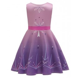 Size is (3T-4T)/XS Girls Sleeveless Frozen 2 Elsa Dress Halloween Costumes Purple For Kids
