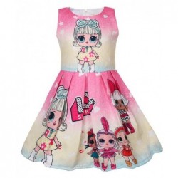 Size is 2T-3T Lol Surprise Doll Sleeveless Birthday Dress For Girls Summer