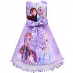Size is (4Y-5Y)/S Frozen 2 Elsa And Anna Dress With Mesh Bow Front Pink For Girls