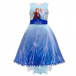Size is (4Y-5Y)/S Sleeveless Frozen 2 Elsa Dress  With Mesh Cape For Girls Pink
