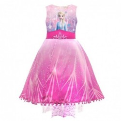 Size is (4Y-5Y)/S Frozen 2 Elsa Dress  With Mesh Cape For Girls Blue Summer