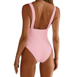 Size is S Sleeveless Backless Square Neck Plain Bodysuit Pink