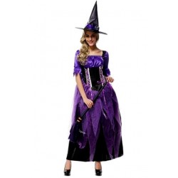 Size is S Square Neckline Witch Halloween Costume Purple Womens