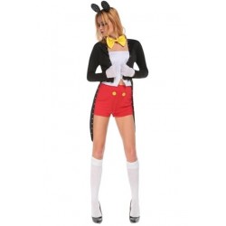 Size is S Adult Mickey Halloween Costume Black Sexy Womens