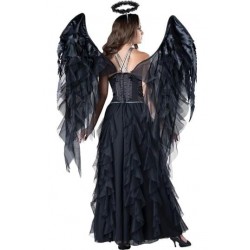 Size is One Size Fallen Dark Angle  Halloween AdultCostume Black  For Women's