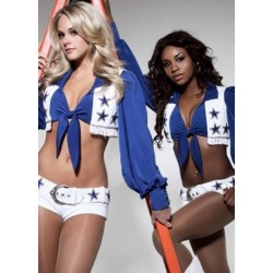 Size is M Dallas Cowboys Cheerleader Halloween Costume Blue For Womens