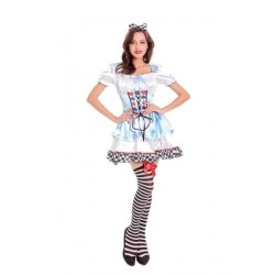 Size is One Size Cosplay Alice In Wonderland Dress Halloween Costume Blue For Womens