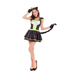 Size is One Size Party Dress Cat Halloween Animal Costume Womens Black And White
