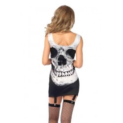Size is M Skeleton Garter Dress Halloween Costume Black For Sexy Women's