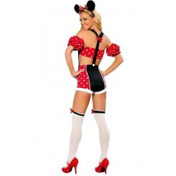 Size is One Size Sexy Polka Dot Mouse Minnie Halloween Costume Red