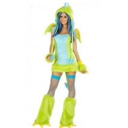 Size is One Size Women's Sexy Puff Dragon Halloween Costume Green