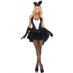 Size is M Sexy Womens Bunny Halloween Costume Dress Black